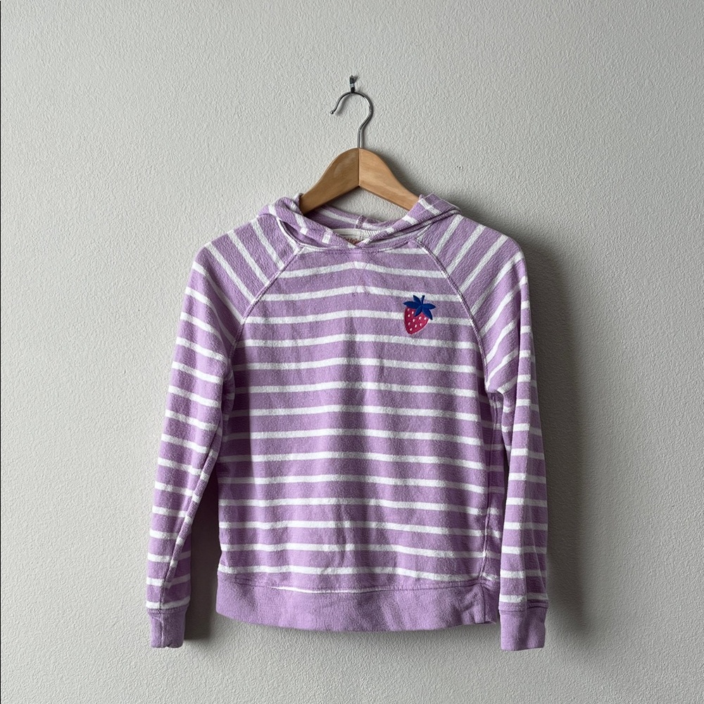 Cat & Jack Girls Purple and White Striped Towel Hoodie Size 14 XL
